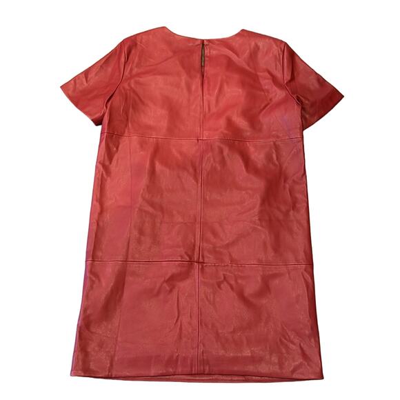 FRNCH Short Sleeve Faux Leather T Shirt Dress Brick Red Size M - Picture 3 of 8